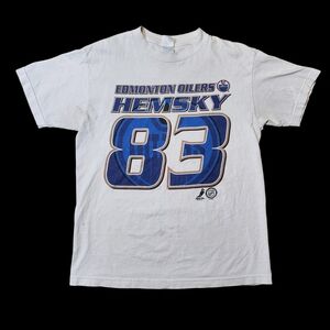 Edmonton Oilers Ales Hemsky 83 White Tee Y2K Vintage 00s NHL